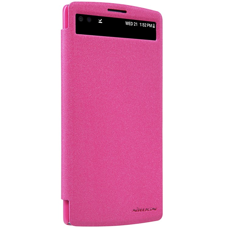 NILLKIN Sparkle Series Side Flip Smart View Leather Phone Cover for LG V10 - Rose-5