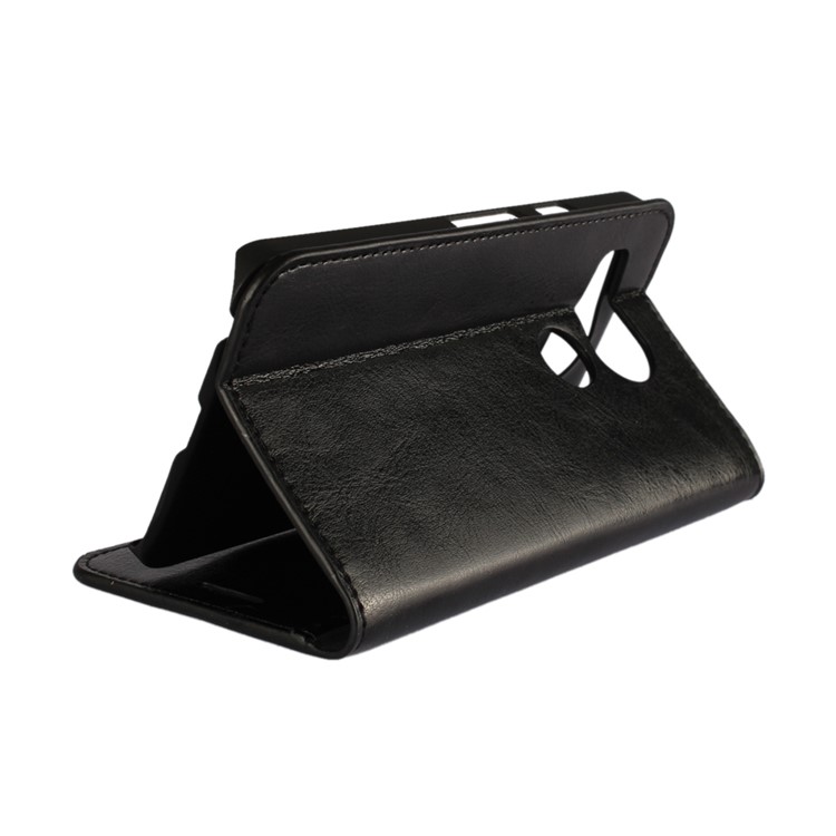 Crazy Horse Funda de cuero genuino para LG Nexus 5X - Negro-3