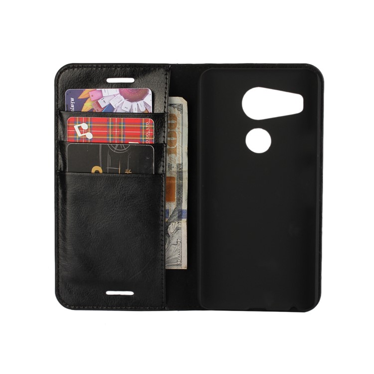 Crazy Horse Funda de cuero genuino para LG Nexus 5X - Negro-4