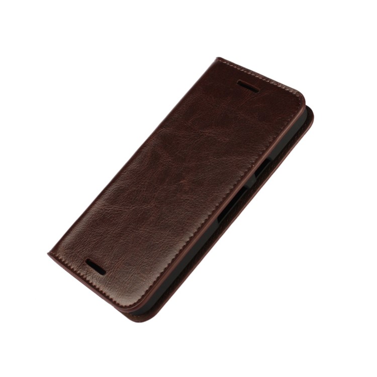 Crazy Horse Genuine Leather Flip Case Cover for LG Nexus 5X - Coffee-2
