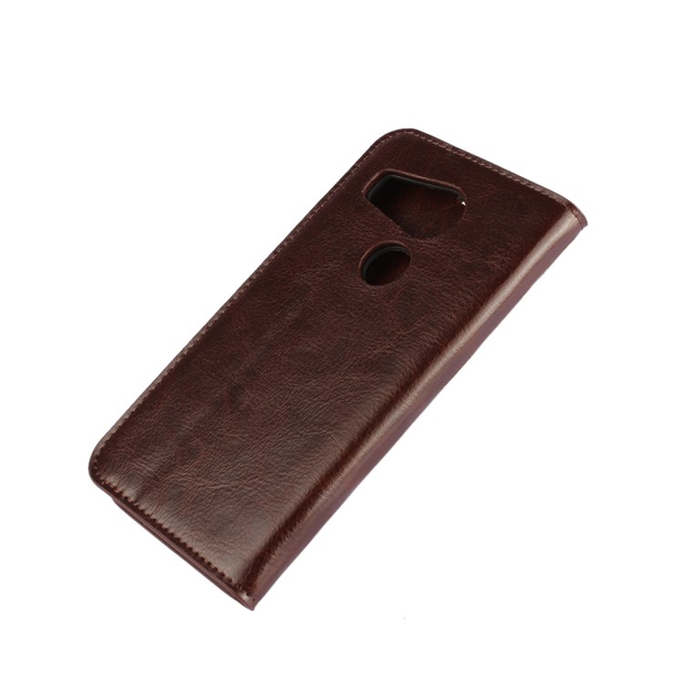 Crazy Horse Genuine Leather Flip Case Cover for LG Nexus 5X - Coffee-3