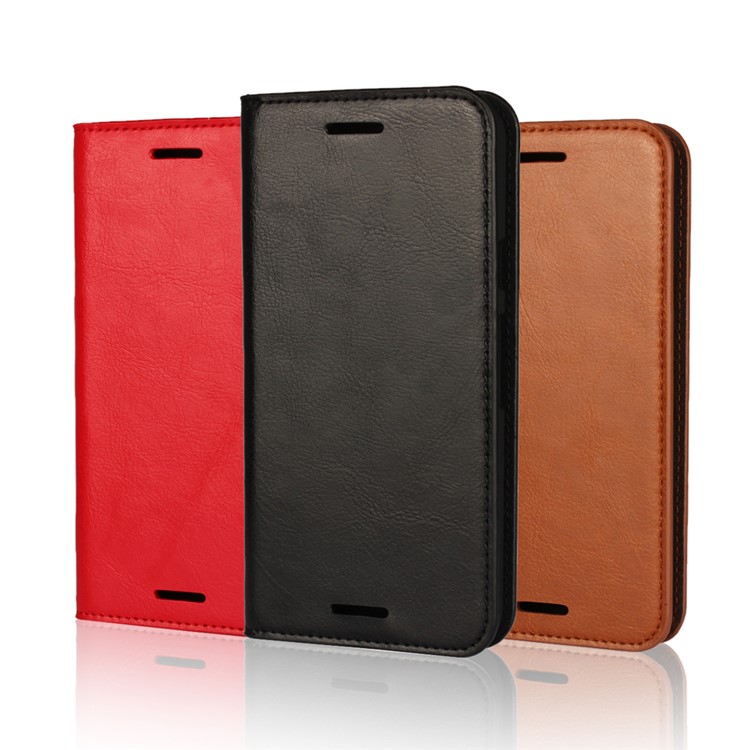 Crazy Horse Genuine Leather Flip Case Cover for LG Nexus 5X - Coffee-4