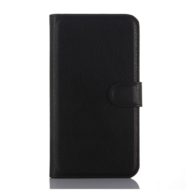 Litchi Texture Leather Stand Wallet Case for LG K10 - Black-1