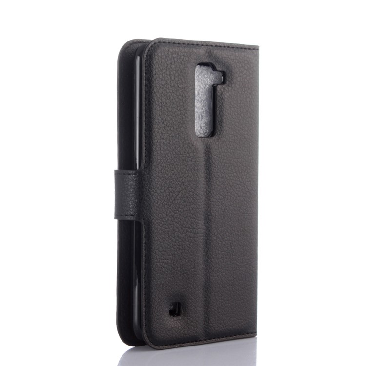 Litchi Texture Leather Stand Wallet Case for LG K10 - Black-2