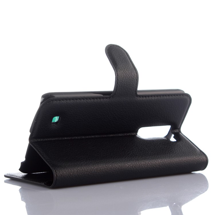 Litchi Texture Leather Stand Wallet Case for LG K10 - Black-3