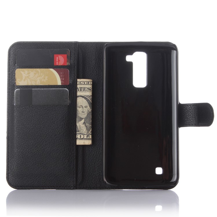 Litchi Texture Leather Stand Wallet Case for LG K10 - Black-6