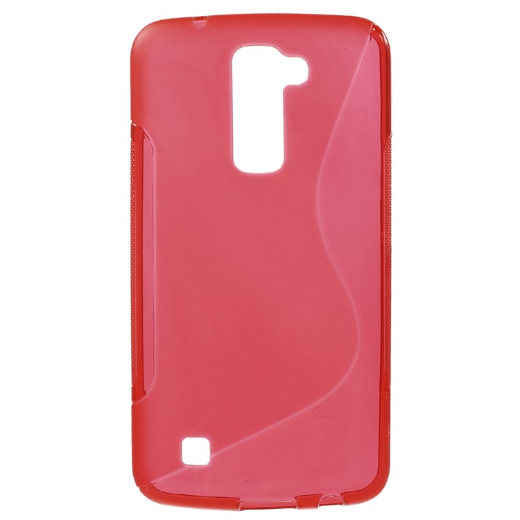 S-curve Line Soft TPU Skin Case for LG K10 - Red-1