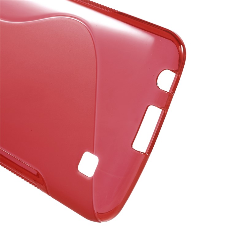 S-curve Line Soft TPU Skin Case for LG K10 - Red-3