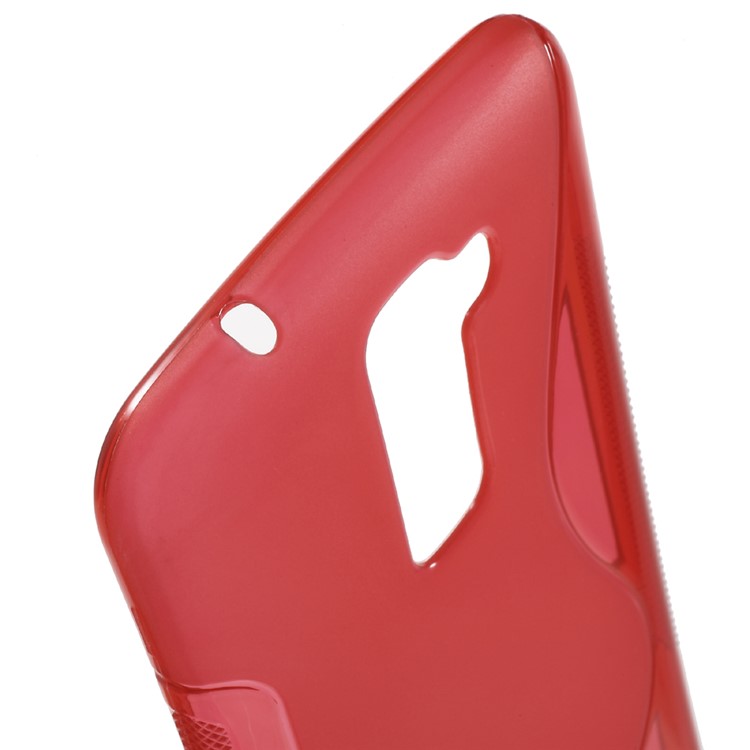 S-curve Line Soft TPU Skin Case for LG K10 - Red-5