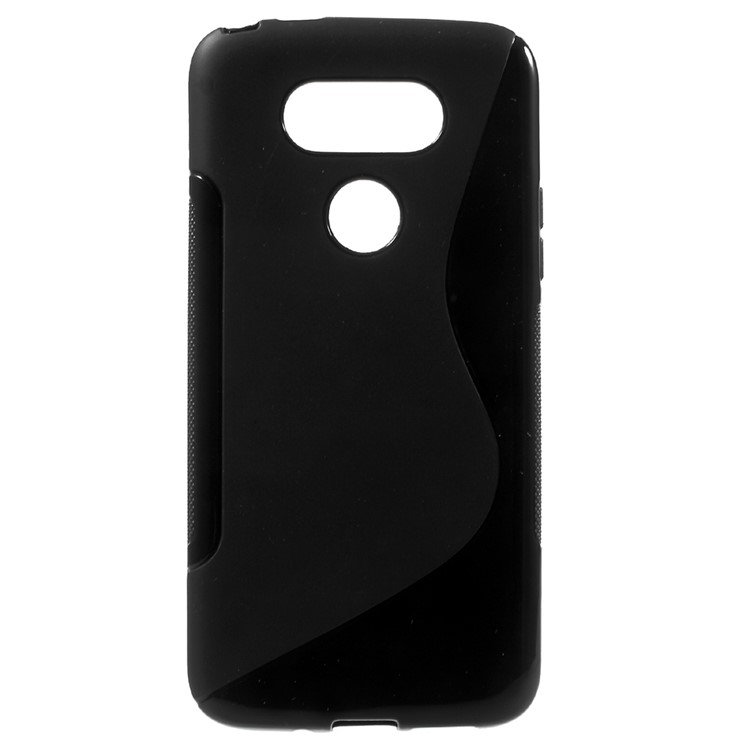 S-curve Line Soft TPU Skin Case for LG G5 - Black-1