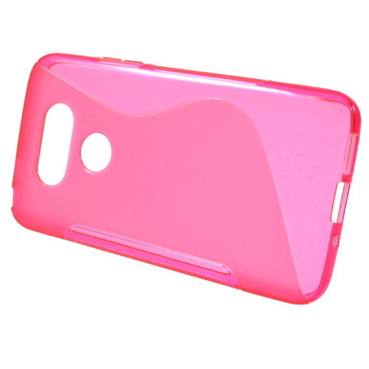S-curve Line Soft TPU Protective Case for LG G5 - Rose-2