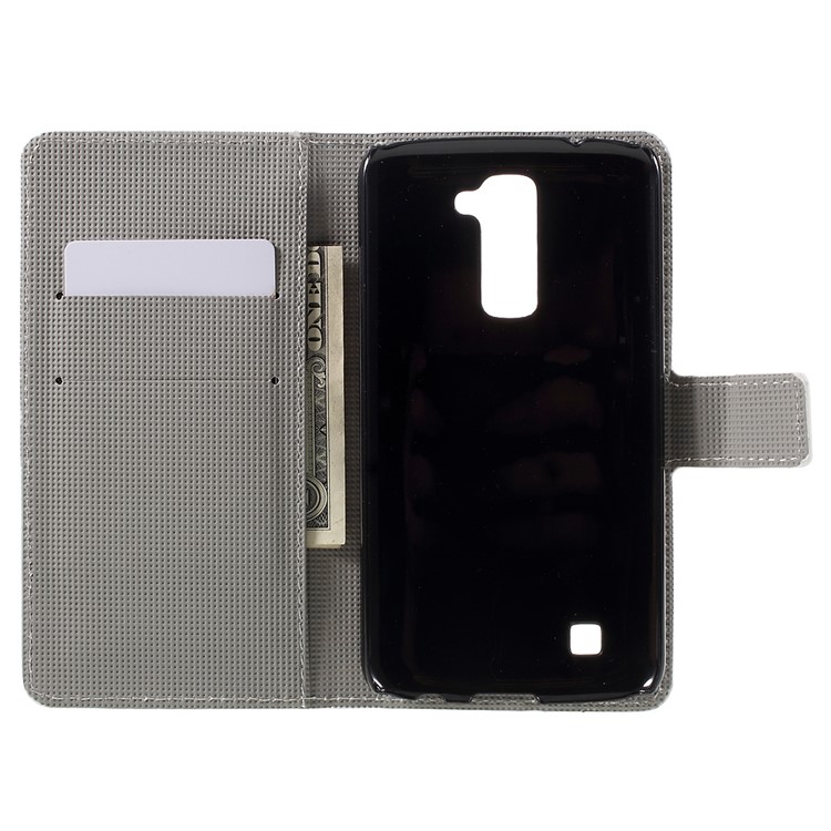 Stand Leather Card Slot Flip Case for LG K10 - Blue Butterfly-6