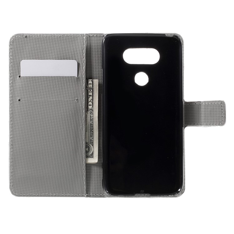 Leather Wallet Stand Phone Case for LG G5 - Blue Butterfly-6