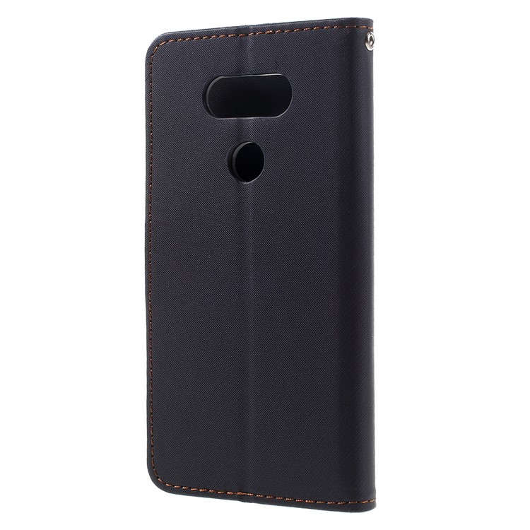 ROAR KOREA Diary Wallet Stand Twill Leather Cover for LG G5 - Black-2