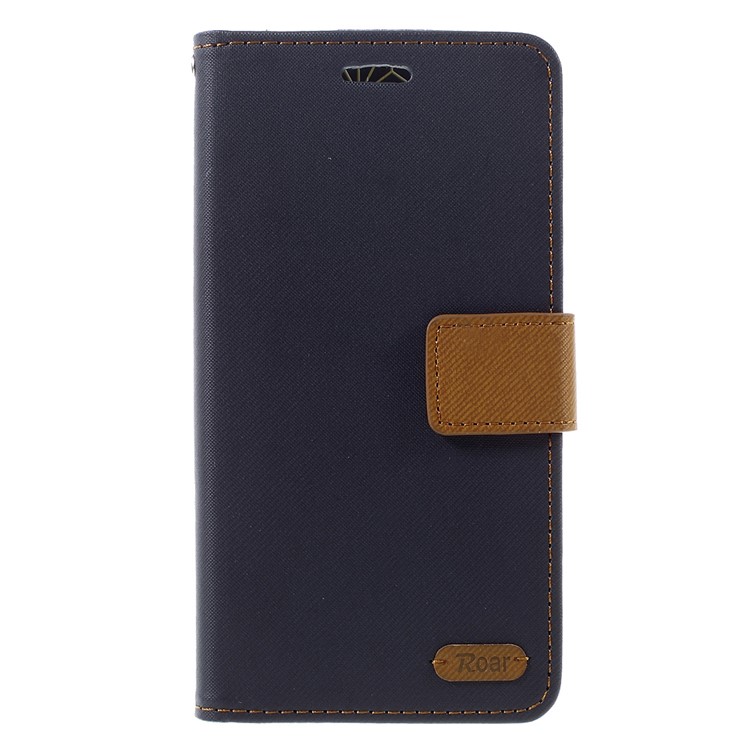 ROAR KOREA Diary Wallet Stand Twill Leather Cover for LG G5 - Black-3
