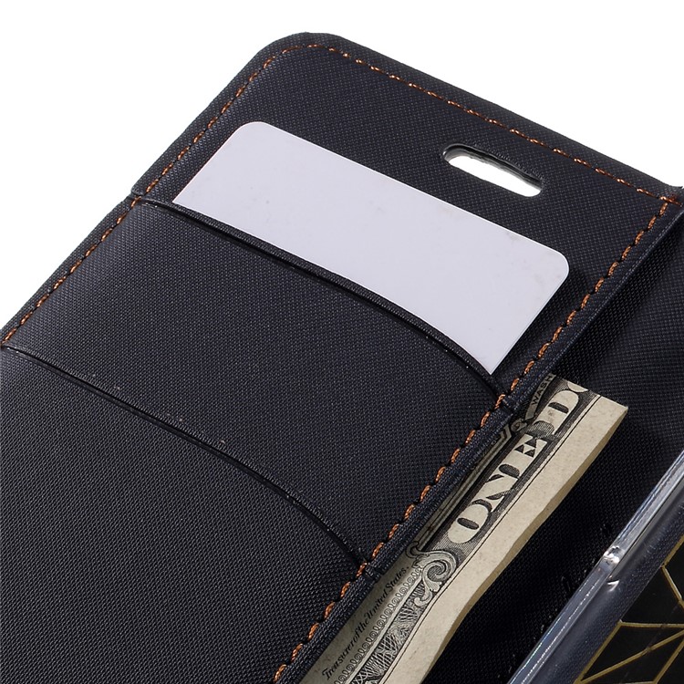 ROAR KOREA Diary Wallet Stand Twill Leather Cover for LG G5 - Black-7