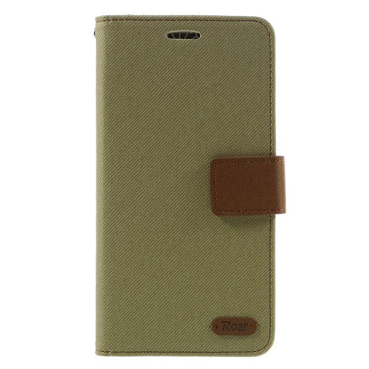 ROAR KOREA Diary Twill Leather Wallet Case for LG G5 - Khaki-3