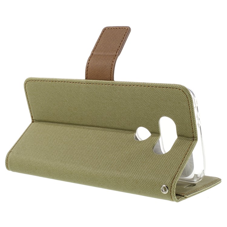 ROAR KOREA Diary Twill Leather Wallet Case for LG G5 - Khaki-5