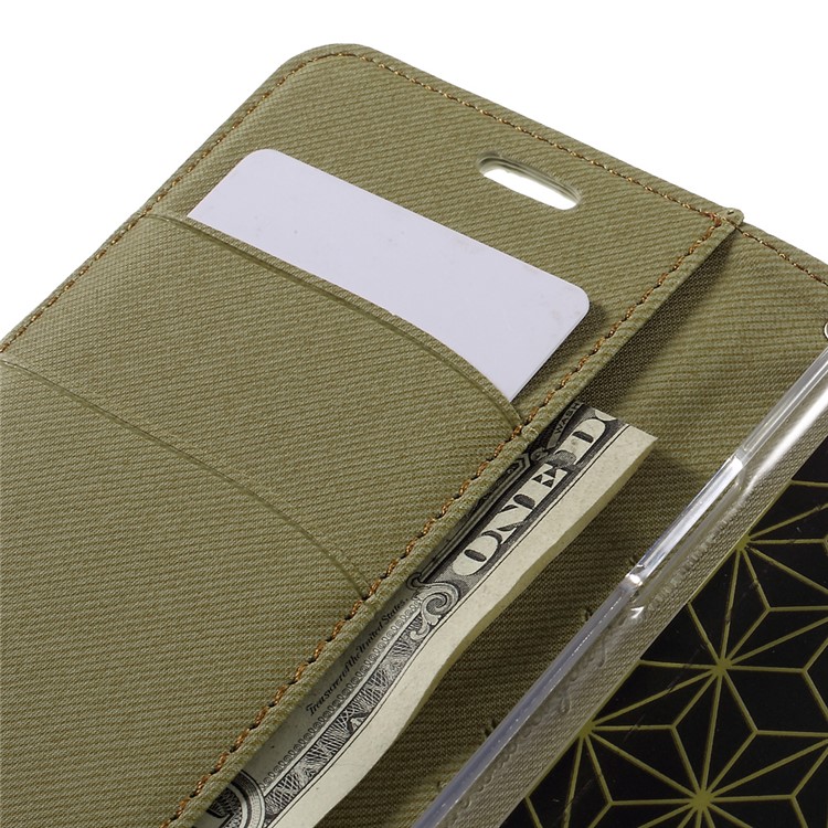 ROAR KOREA Diary Twill Leather Wallet Case for LG G5 - Khaki-7