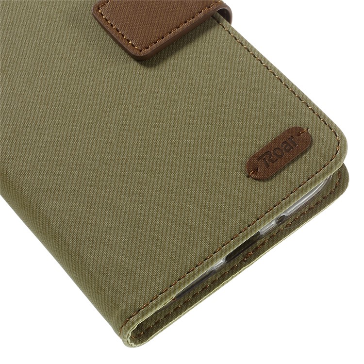 ROAR KOREA Diary Twill Leather Wallet Case for LG G5 - Khaki-8