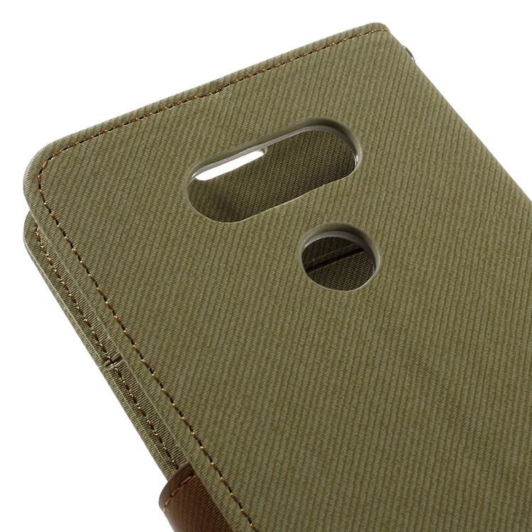 ROAR KOREA Diary Twill Leather Wallet Case for LG G5 - Khaki-9