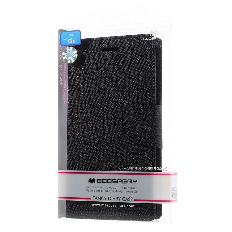 MERCURY GOOSPERY Leather Wallet Cover for LG G5 with Stand - Black-10