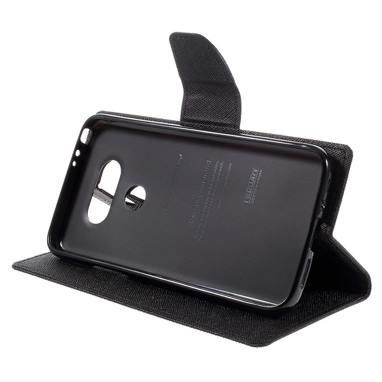 MERCURY GOOSPERY Leather Wallet Cover for LG G5 with Stand - Black-4