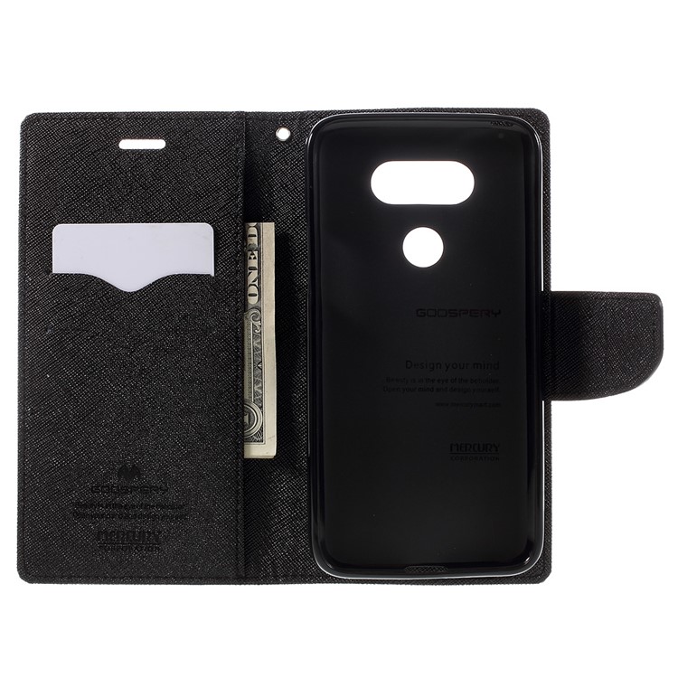 MERCURY GOOSPERY Leather Wallet Cover for LG G5 with Stand - Black-6