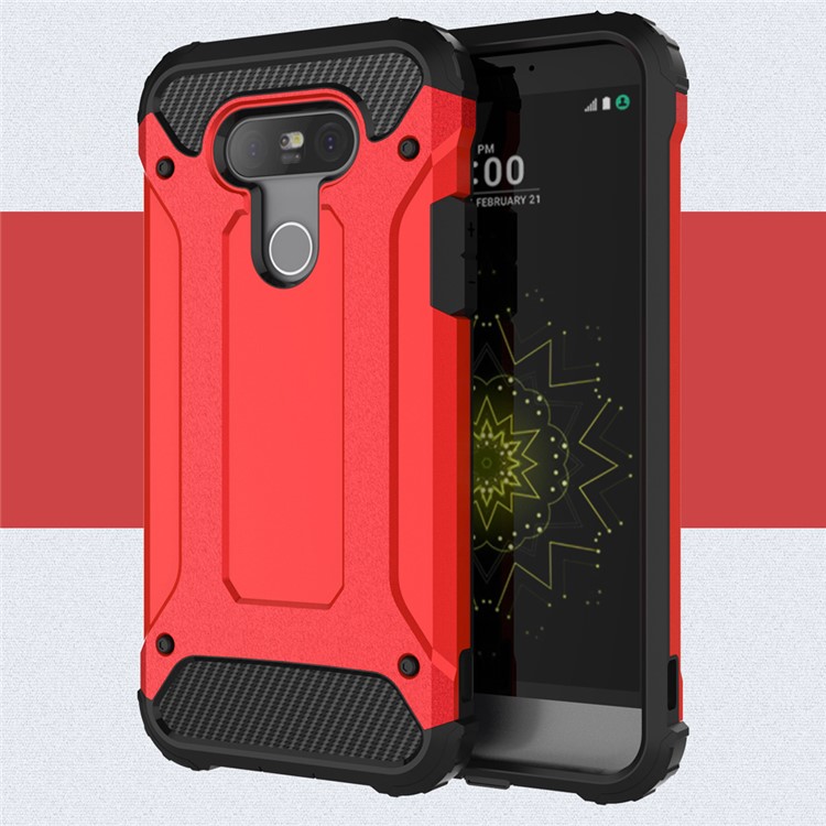 Armor PC + TPU Hybrid Cover Case for LG G5 - Red-1