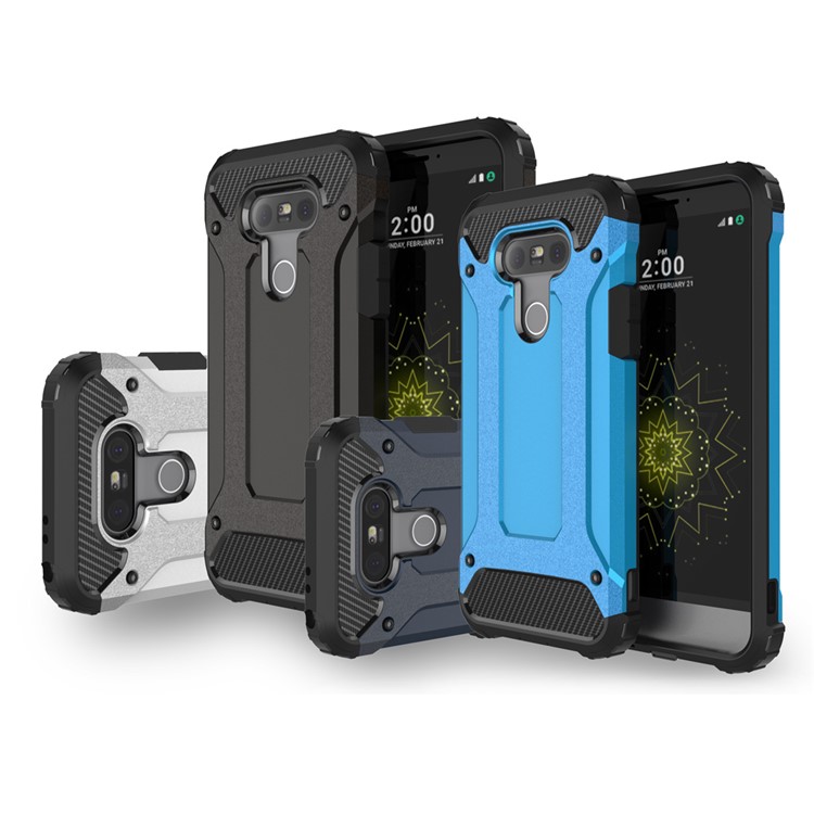 Armor PC + TPU Hybrid Cover Shell for LG G5 - Pink-3