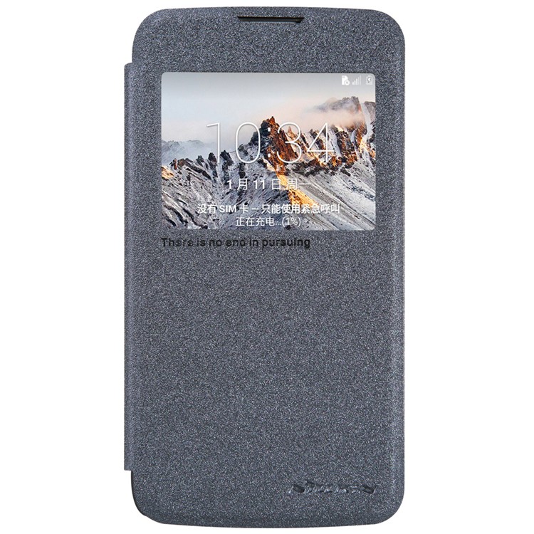 NILLKIN Sparkle Series for LG K4 View Window Leather Case - Black-1