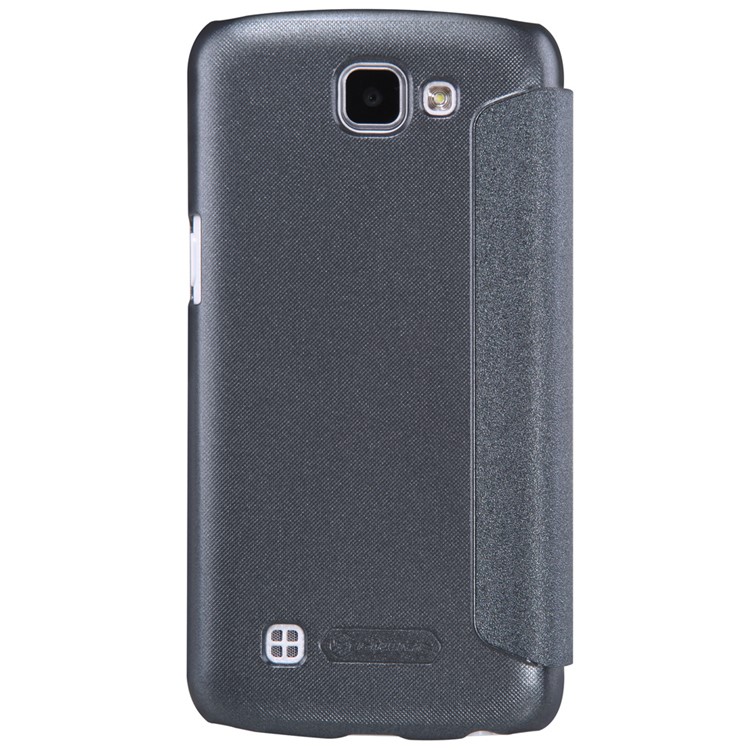 NILLKIN Sparkle Series for LG K4 View Window Leather Case - Black-2