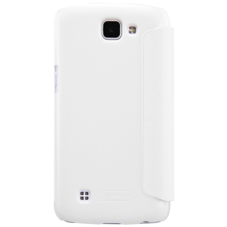 NILLKIN Sparkle Series for LG K4 View Window Leather Cover Case - White-2