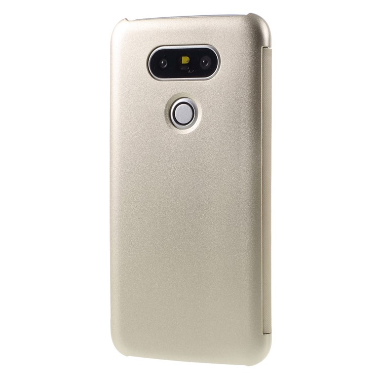 View Window Leather Phone Case for LG G5 / G5 SE - Gold-2