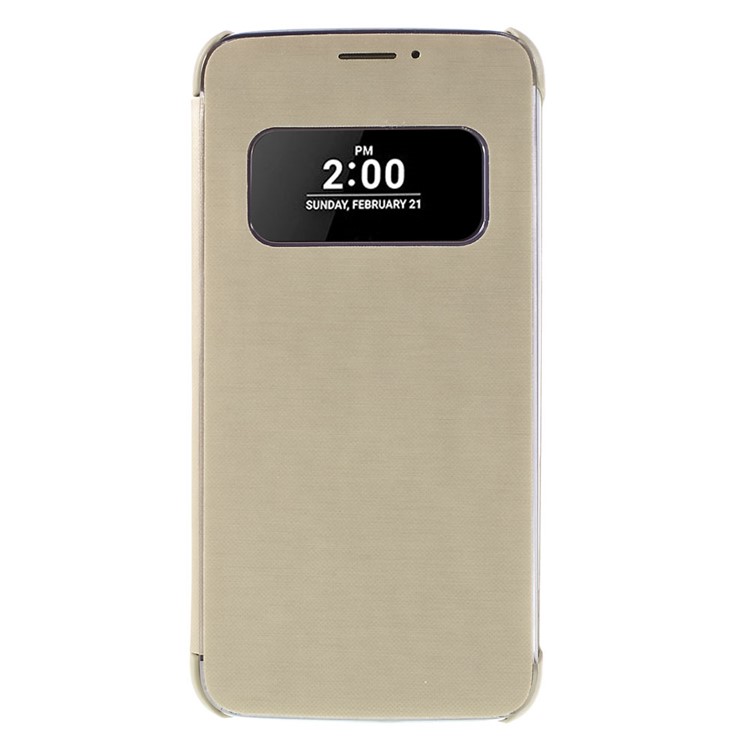 View Window Leather Phone Case for LG G5 / G5 SE - Gold-3