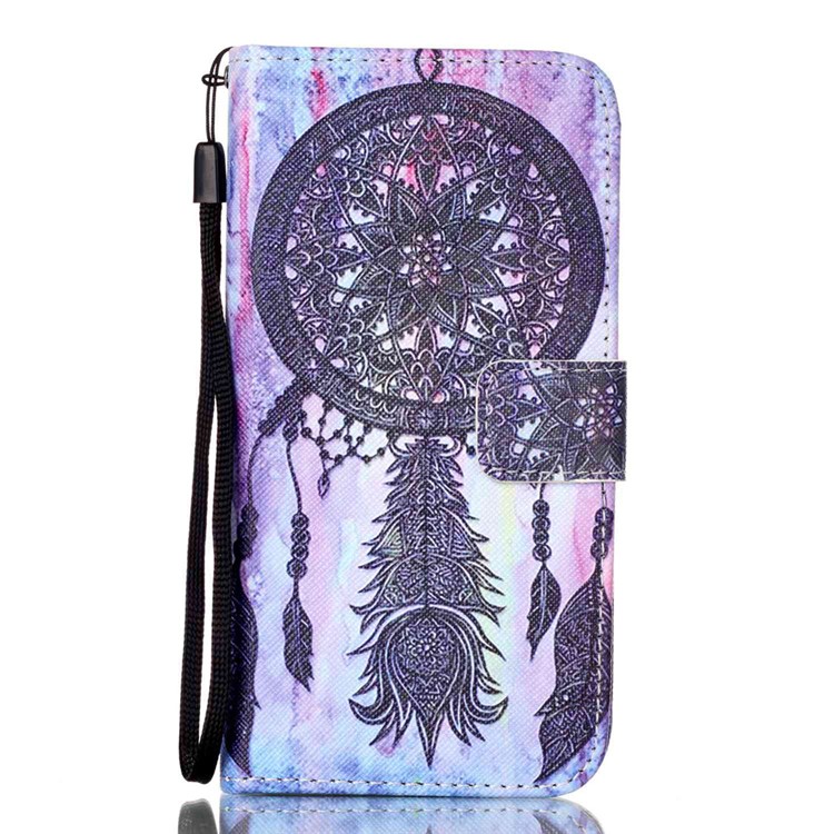 Patterned Leather Magnetic Case for LG K8 - Black Dream Catcher-1