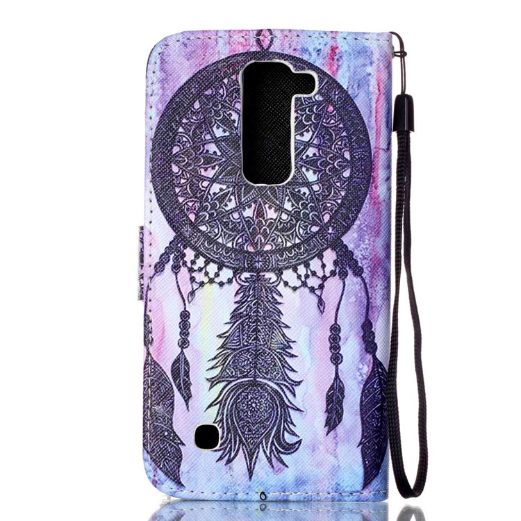 Patterned Leather Magnetic Case for LG K8 - Black Dream Catcher-2