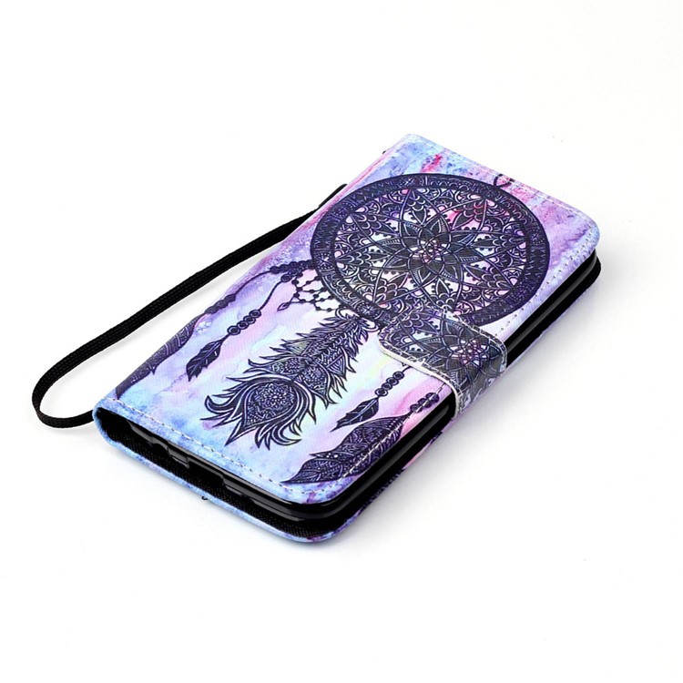 Patterned Leather Magnetic Case for LG K8 - Black Dream Catcher-4