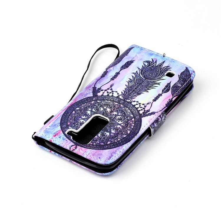 Patterned Leather Magnetic Case for LG K8 - Black Dream Catcher-5
