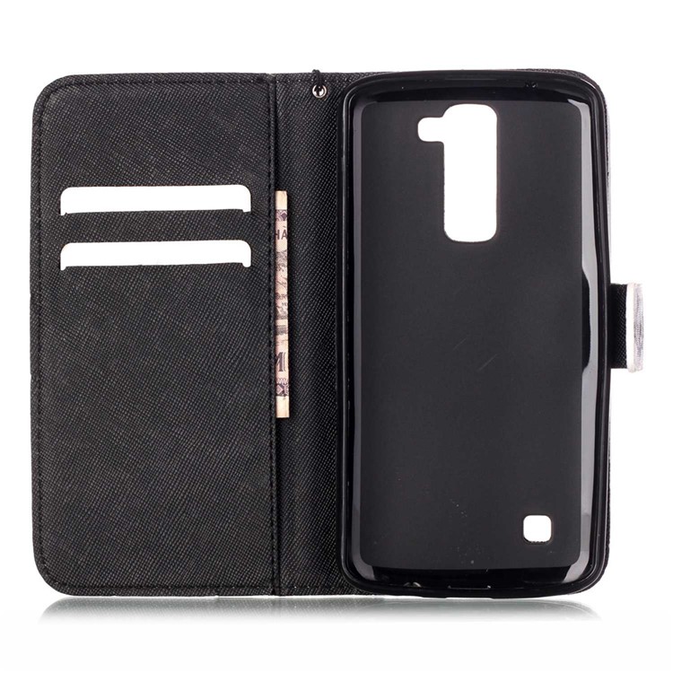 Patterned Leather Magnetic Cover for LG K8 - Black Dream Catcher-6