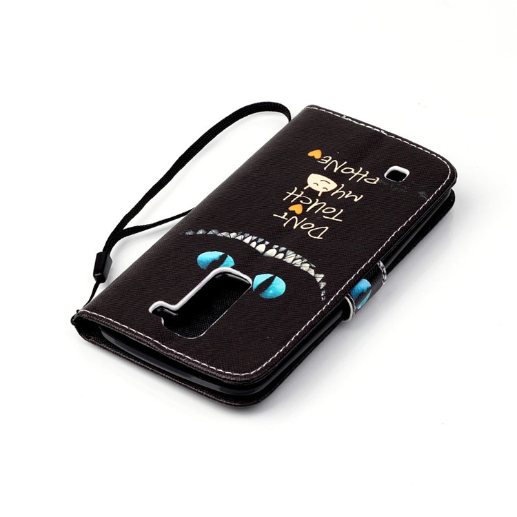 Patterned Leather Wallet Case for LG K8 - Black Dream Catcher-5
