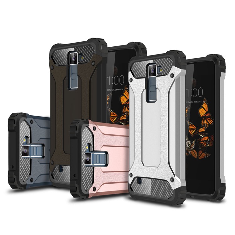 Armor Guard Plastic + TPU Hybrid Case for LG K8 - Black-2