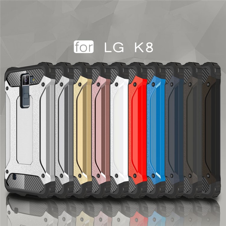 Armor Guard Plastic + TPU Hybrid Case for LG K8 - Black-3