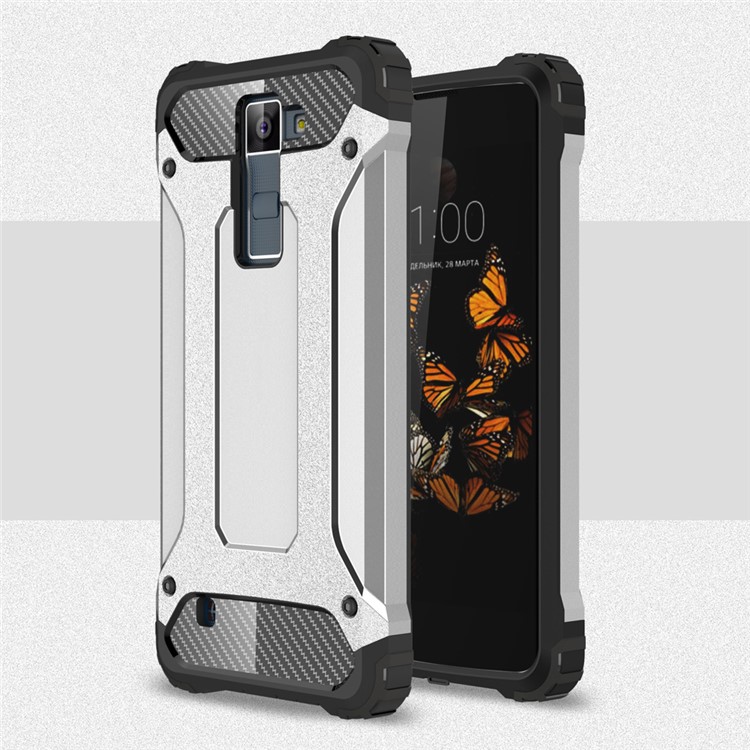Armor Guard Plastic + TPU Hybrid Shell for LG K8 - Silver-1