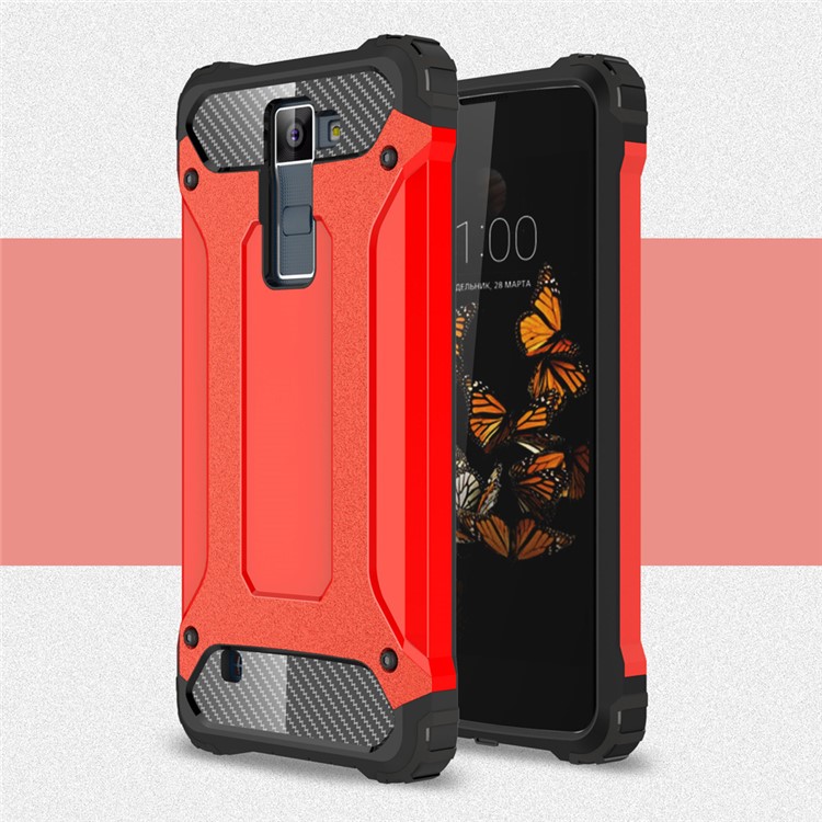 Armor Guard Plastic + TPU Hybrid Case Cover for LG K8 - Red-1