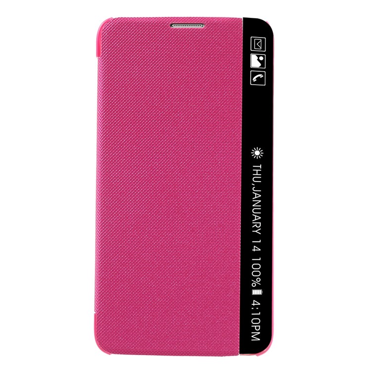 View Window Leather Wake up / Sleep Phone Shell for LG Stylus 2 - Rose-1