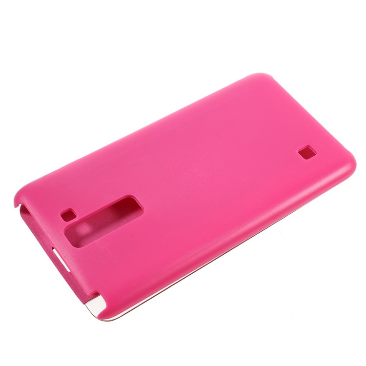 View Window Leather Wake up / Sleep Phone Shell for LG Stylus 2 - Rose-4