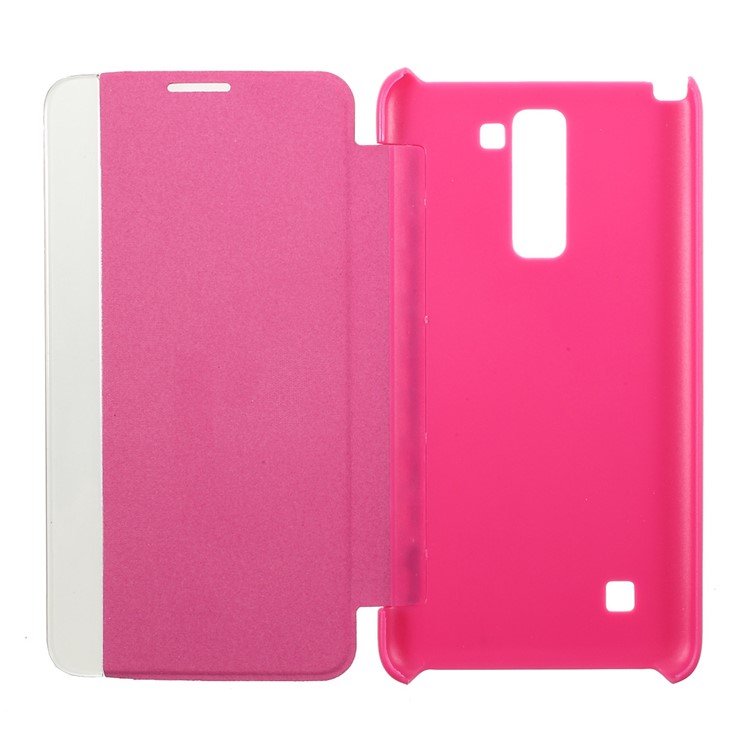 View Window Leather Wake up / Sleep Phone Shell for LG Stylus 2 - Rose-5