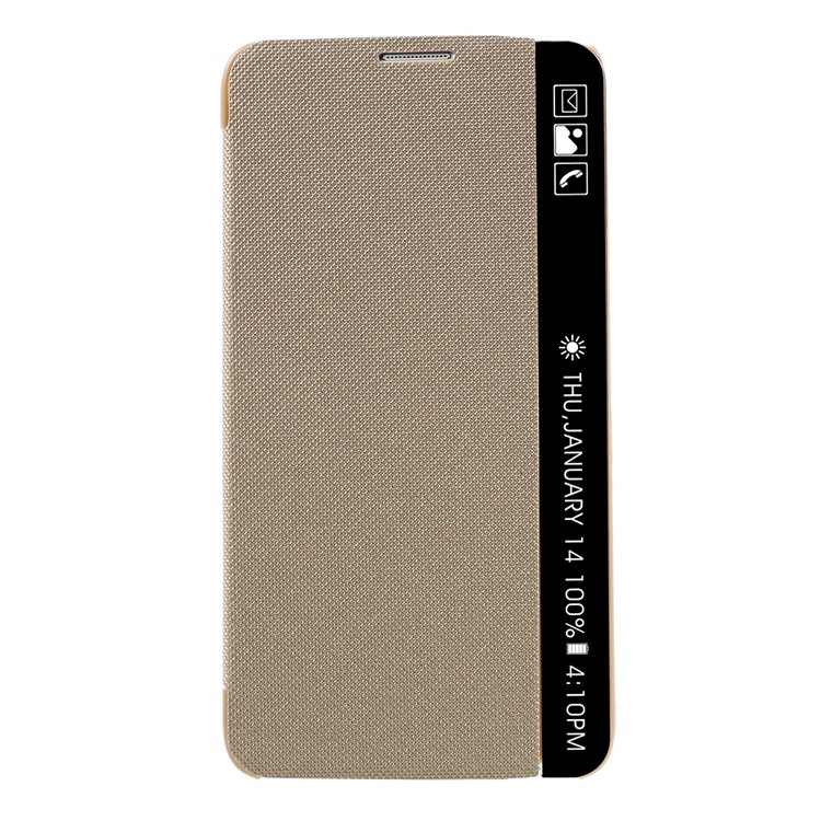 Wake up / Sleep Leather View Window Case for LG Stylus 2 - Gold-1