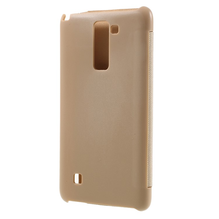 Wake up / Sleep Leather View Window Case for LG Stylus 2 - Gold-3